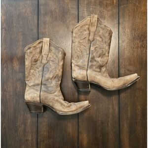 Women's Corral Stampede Western Brown Leather Rodeo Cowboy Boots Size 8.5